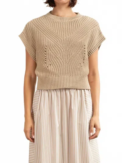Pharaoh Edie Shell Sweater In Sand In Brown