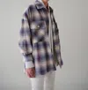 Pharaoh Laura Shirt Jacket In White/purple In Multi