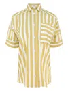 Pharaoh Payton Stripe Short-sleeve Shirt In Yellow