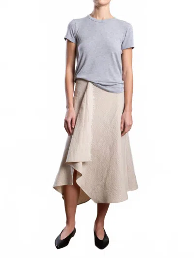 Pharaoh Selena Skirt In Brushed Pinstripe Oat In Neutral