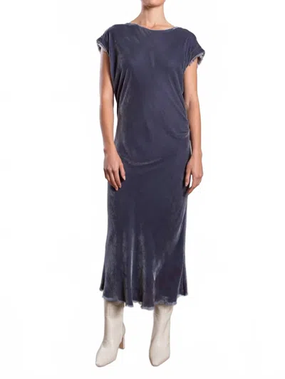 Pharaoh Women's Neve Dress In Pewter Velvet In Blue