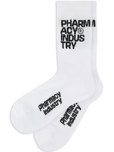 Pharmacy Industry Logo-intarsia Socks In White