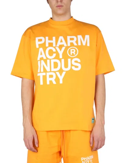 Pharmacy Industry Logo Print Men's T-shirt In Orange