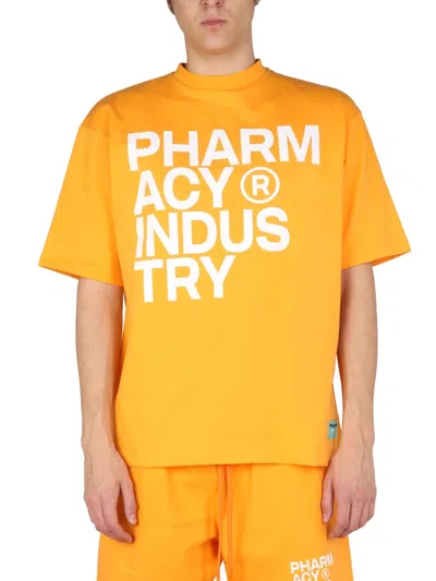 Pharmacy Industry Logo Print Tshirt In Orange