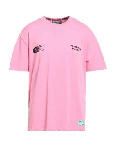 Pharmacy Industry Man T-shirt Pink Size L Cotton