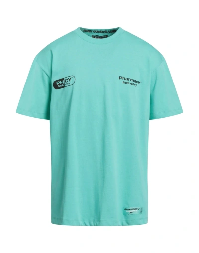 Pharmacy Industry Man T-shirt Turquoise Size Xl Cotton In Blue