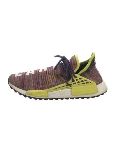Pre-owned Pharrell Williams X Adidas Embroidered Accent Athletic Sneakers In Red