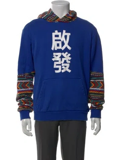 Pre-owned Pharrell Williams X Adidas Graphic Print Crew Neck Hoodie In Blue