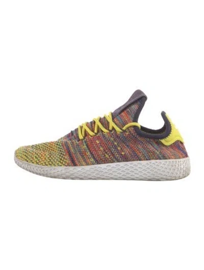Pre-owned Pharrell Williams X Adidas Printed Athletic Sneakers In Yellow