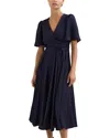 Phase Eight Abbie Textured Faux Wrap Dress In Blue