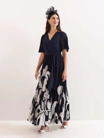 Phase Eight Womens Navy Abigail Floral-print Woven Maxi Dress In Blue