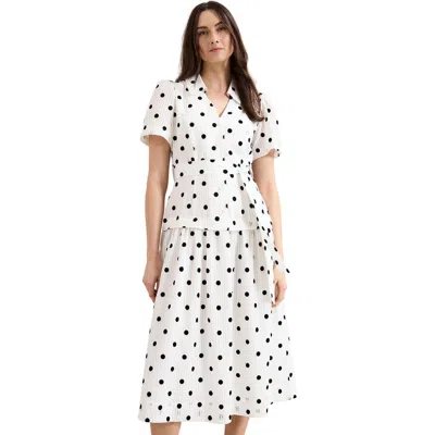 Phase Eight Adele Short Sleeve Midi Dress In White