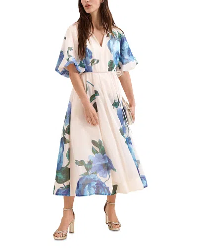 Phase Eight Adeline Cream Floral Midi Dress In White