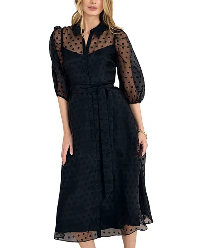 Phase Eight Agatha Spot Shirt Dress In Black