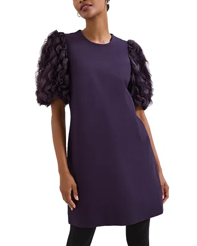 Phase Eight Aida Puff Sleeve Dress In Purple
