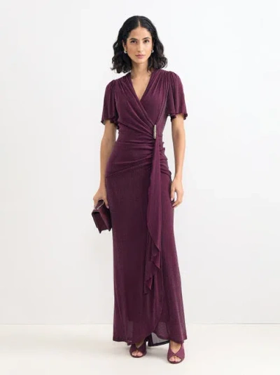 Phase Eight Alexis Shimmer Ruched Maxi Dress In Purple
