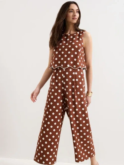 Phase Eight Alia Spot Jumpsuit In Brown
