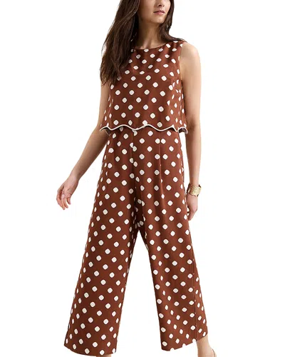Phase Eight Alia Tan Spot Double Layer Jumpsuit In Multi