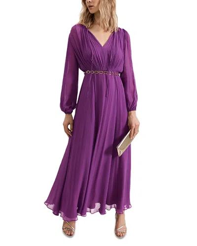 Phase Eight Amal Pleated Dress In Purple