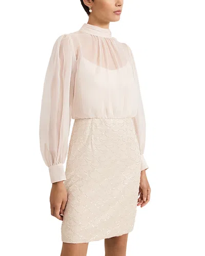 Phase Eight Amina Sequin Skirt Dress In Cameo