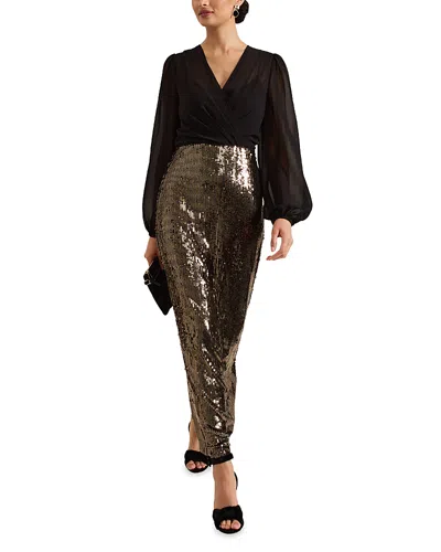 Phase Eight Aniya Sequin Maxi Dress In Black