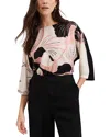 Phase Eight Antonia Print Top In Black Multi