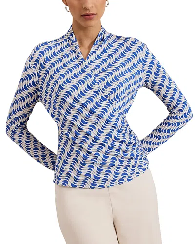 Phase Eight April Geo Wrap Top In Blue