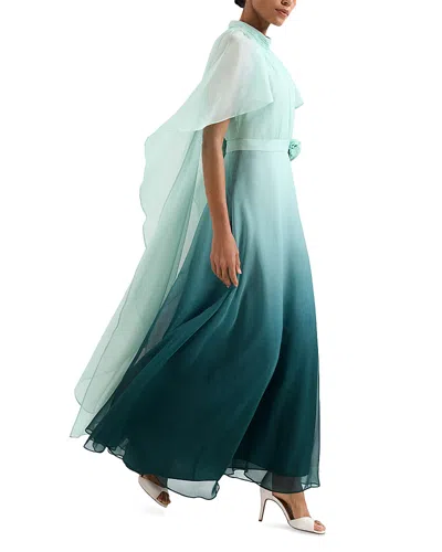 Phase Eight Aspen Teal Ombre Cape Maxi Dress In Multi
