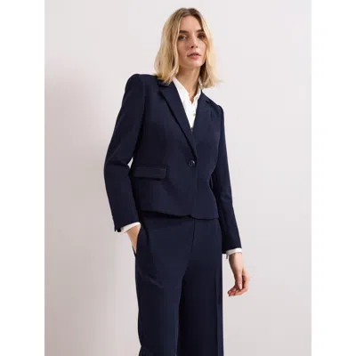 Phase Eight Aubrie Single Button Cropped Blazer In Blue