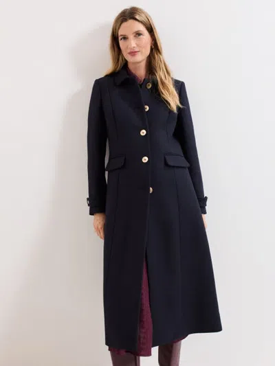 Phase Eight Aurelie Long Sleeve Maxi Coat In Blue