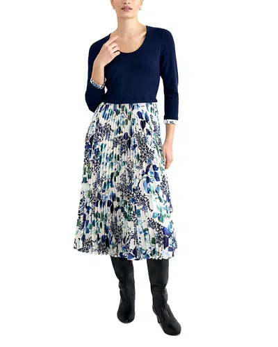 Phase Eight Beatrice Mixed Media Pleated Midi Dress In Multi