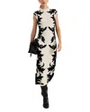 Phase Eight Beth Jacquard Dress In Black/ivory
