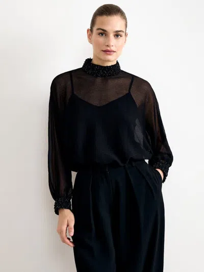 Phase Eight Bethany Batwing Top In Black
