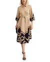 Phase Eight Breena Border Print Midi Dress In Neutral