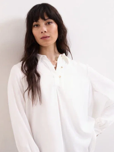 Phase Eight Button Detailed Ashton Ivory Shirt In White