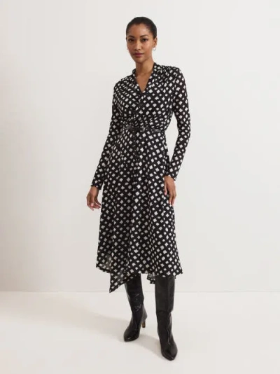 Phase Eight Caitlin Asymmetric Wrap Midi Dress In Black