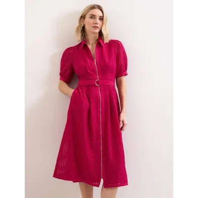 Phase Eight Carey Belted Midi Shirt Dress In Green