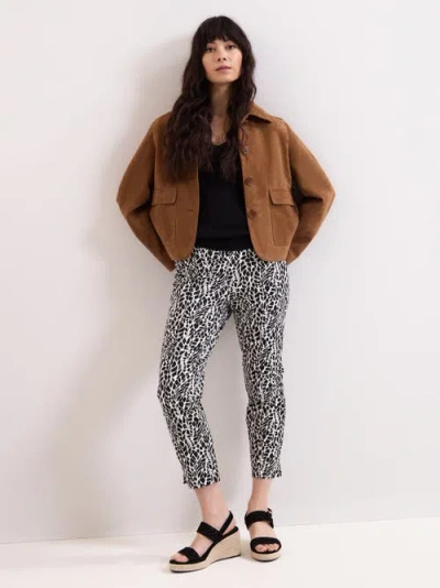 Phase Eight Carmella Printed Cropped Trousers In Brown