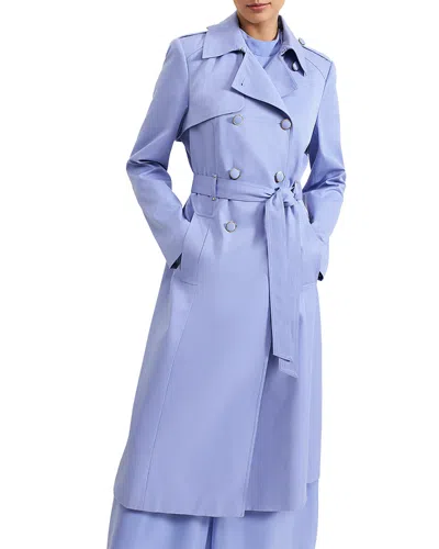 Phase Eight Cheryl Fitted Trench Button Up Jacket In Pale Blue