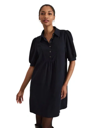 Phase Eight Claudia Button Swing Mini Dress In Blue
