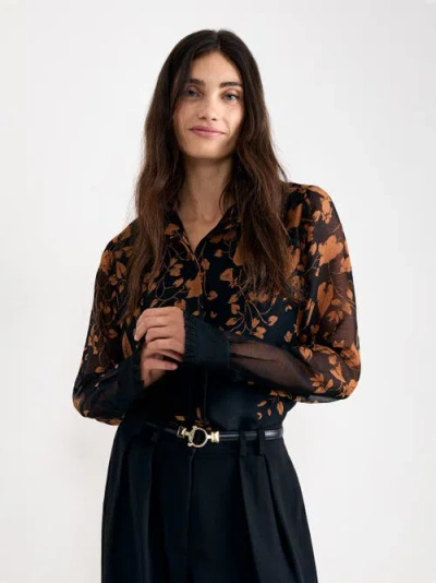 Phase Eight Clenence Floral Sheer Drape Shirt In Multi