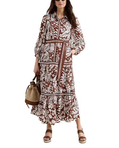 Phase Eight Coralie Tan Print Midi Dress In Multi