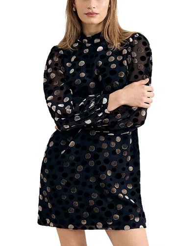 Phase Eight Cordelia Burnout Spot Dress In Black