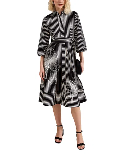 Phase Eight Corina Striped Dress In Black