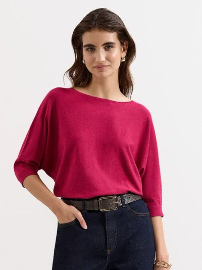 Phase Eight Cristine Draped Knit Jumper In Burgundy