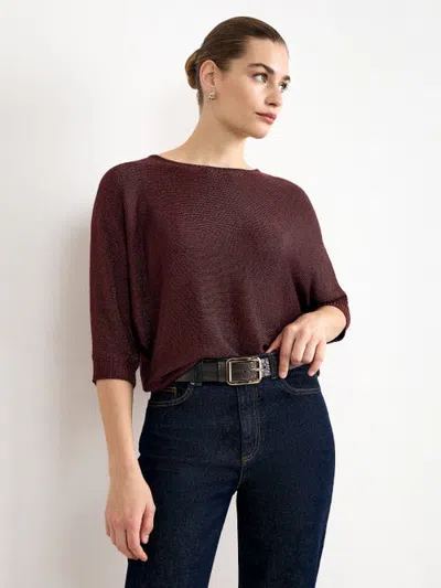 Phase Eight Cristine Metallic Batwing Jumper In Brown
