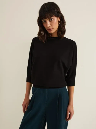 Phase Eight Cristine Slash Neck Knit Jumper In Black