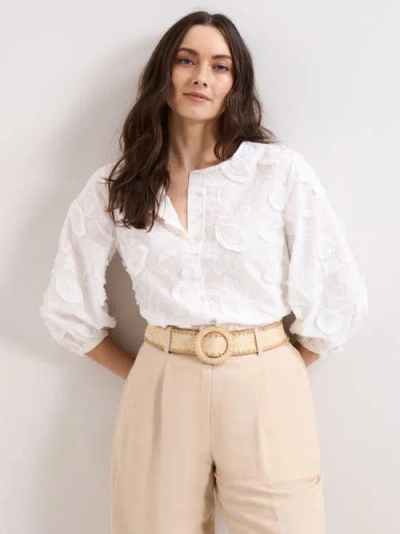 Phase Eight Daisy Texture Blouse In White
