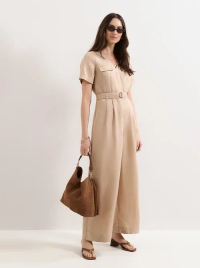 Phase Eight Daniela V-neck Short Sleeve Jumpsuit In Neutral