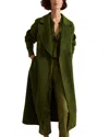 Phase Eight Darcy Belted Long Coat In Green